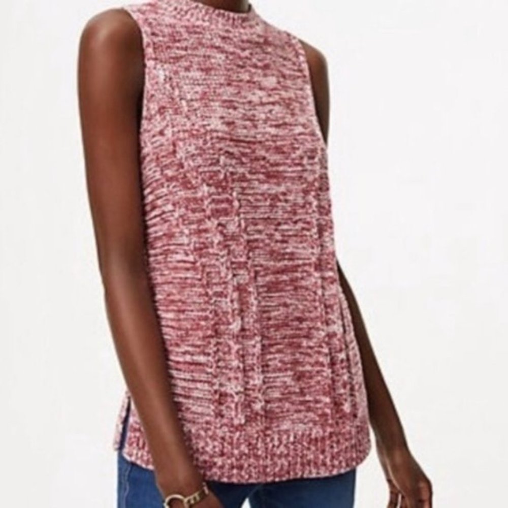 Ann Taylor Loft Marled Knit Sleeveless Sweater